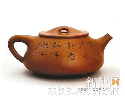 顾景舟制、吴湖帆书画的相明石瓢壶，在2010年中国嘉德的拍卖会上拍出1232万元。