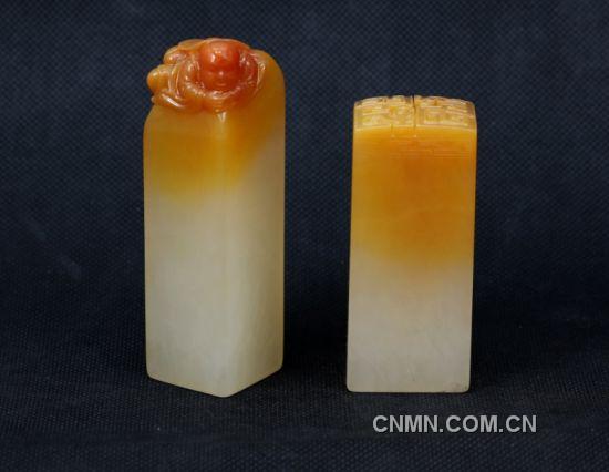 石种：寿山荔枝冻石—作品名称：皆大欢喜—作者：郑幼林