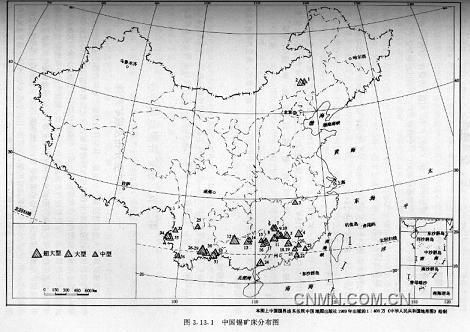 中国锡矿床分布图
