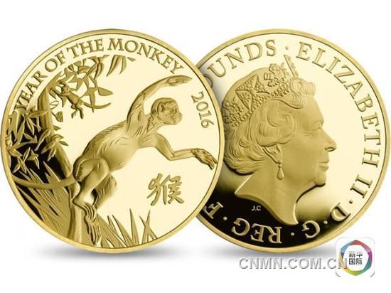 英国发行猴年金银纪念币 最重达1公斤