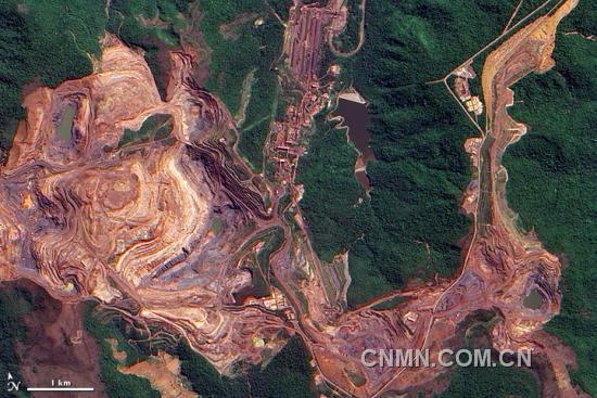 卫星照片显示采矿所致亚马逊雨林巨大伤疤