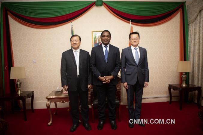 中国有色集团董事长奚正平拜访赞比亚总统希奇莱马