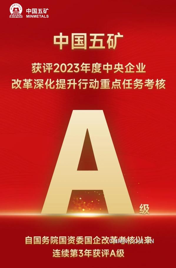 中国五矿获评央企改革深化提升行动A级企业